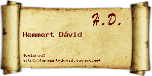Hemmert Dávid névjegykártya