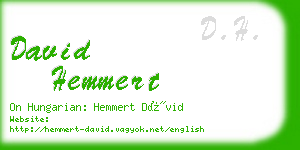 david hemmert business card